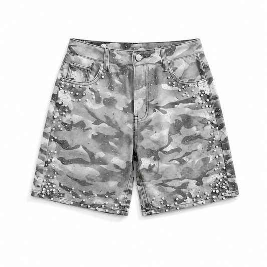Camo Rhinestone Shorts