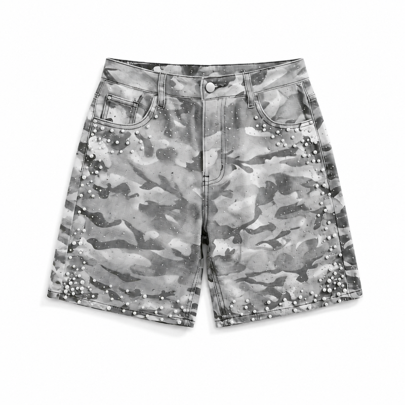 Camo Rhinestone Shorts