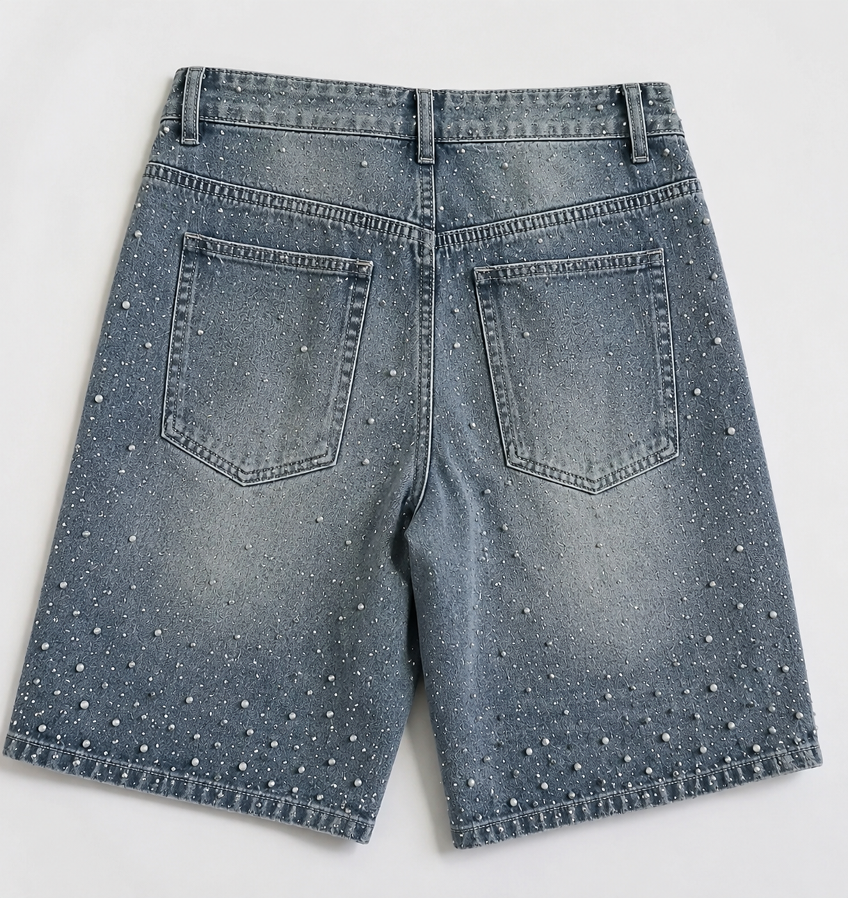 Ice Blue Rhinestone Shorts
