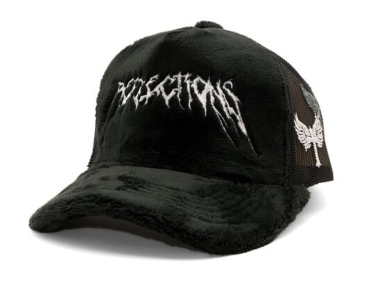 Fuzzy Trucker Satin Black / White