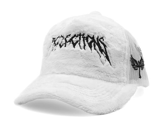 Fuzzy Trucker Satin Angel / White