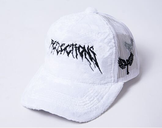 Fuzzy Trucker Satin Angel / White