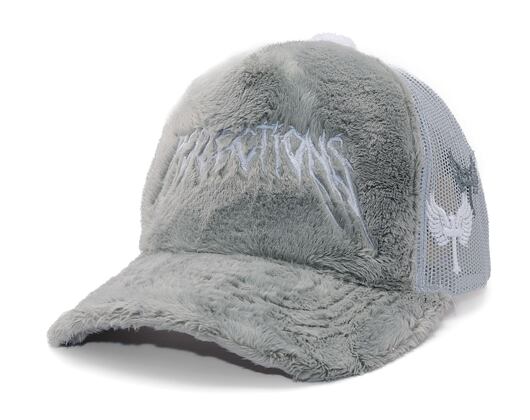 Fuzzy Trucker Gray / White