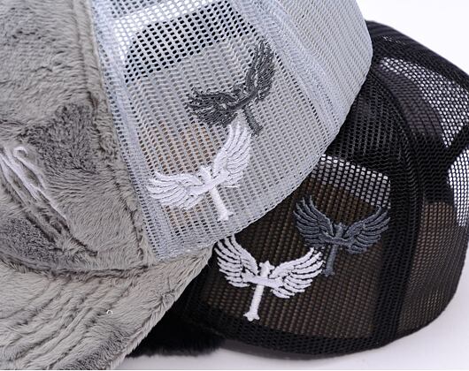 Fuzzy Trucker Gray / White