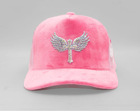Velvet Rhinostones  Pink / White