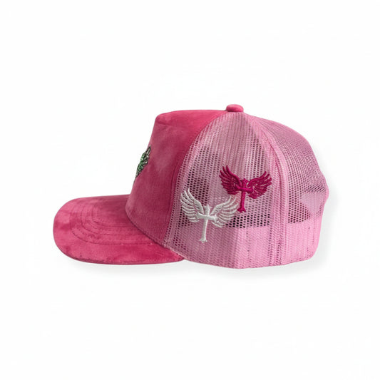 Velvet Rhinostones  Pink / White
