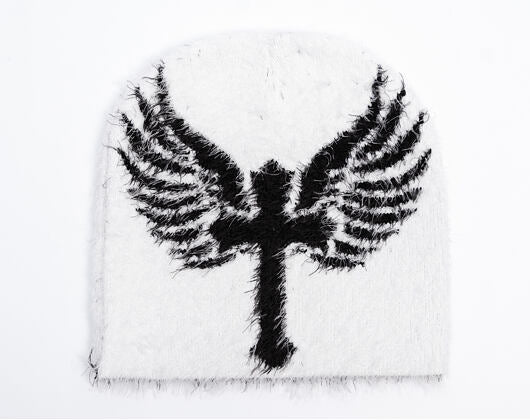 Fuzzy Beanie White / Black