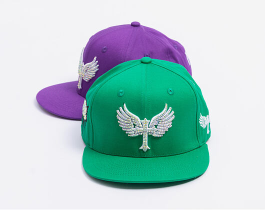 SnapBack Rhinostones Green / White