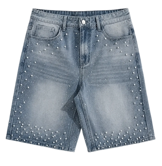 Ice Blue Rhinestone Shorts