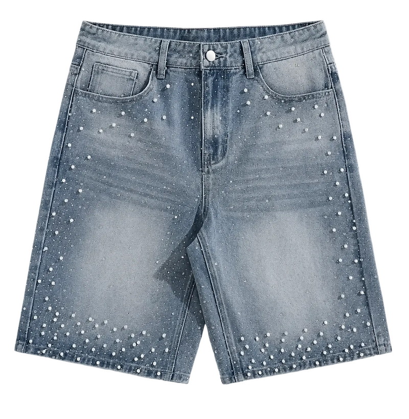 Ice Blue Rhinestone Shorts