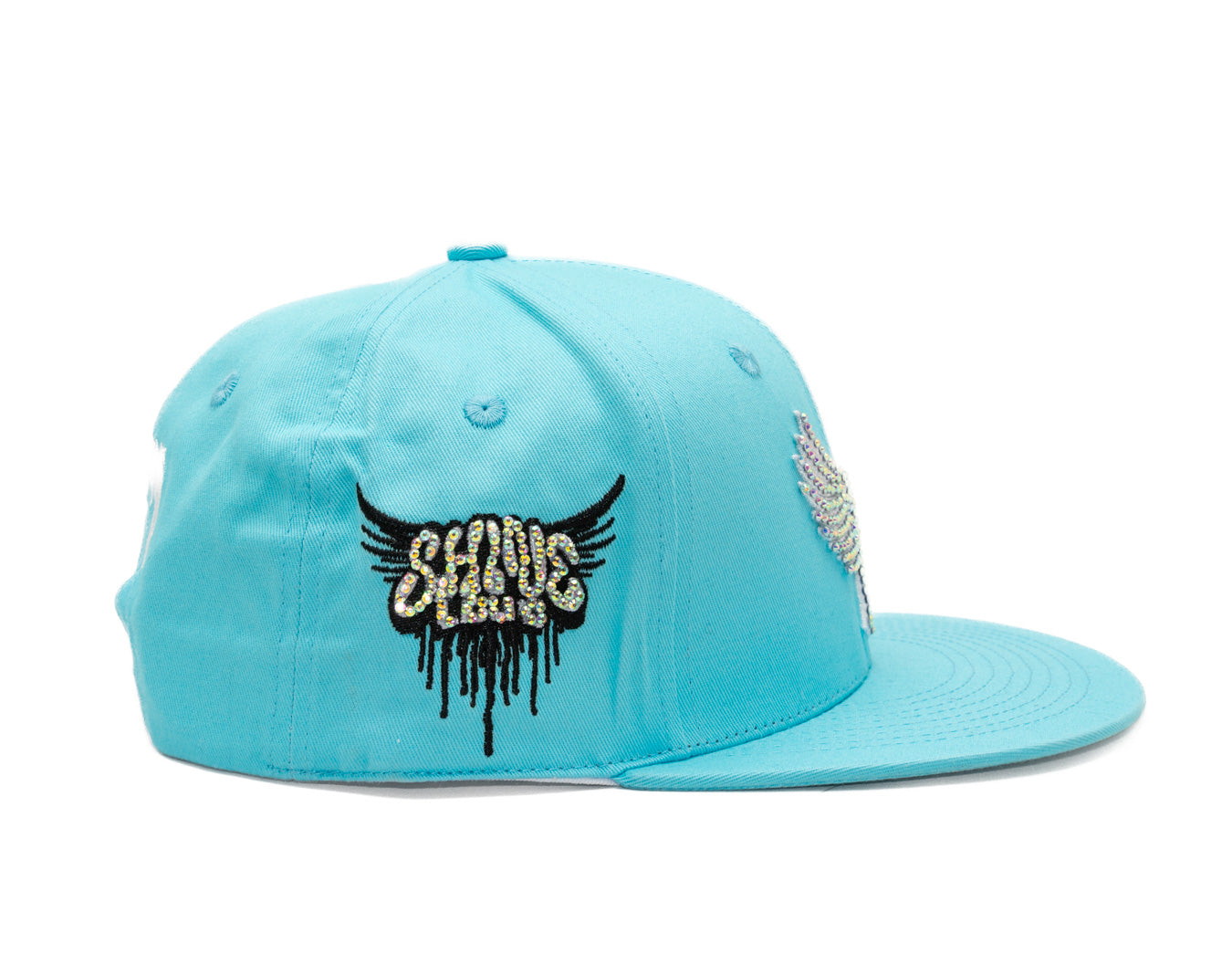 SnapBack Rhinostones BabyBlue