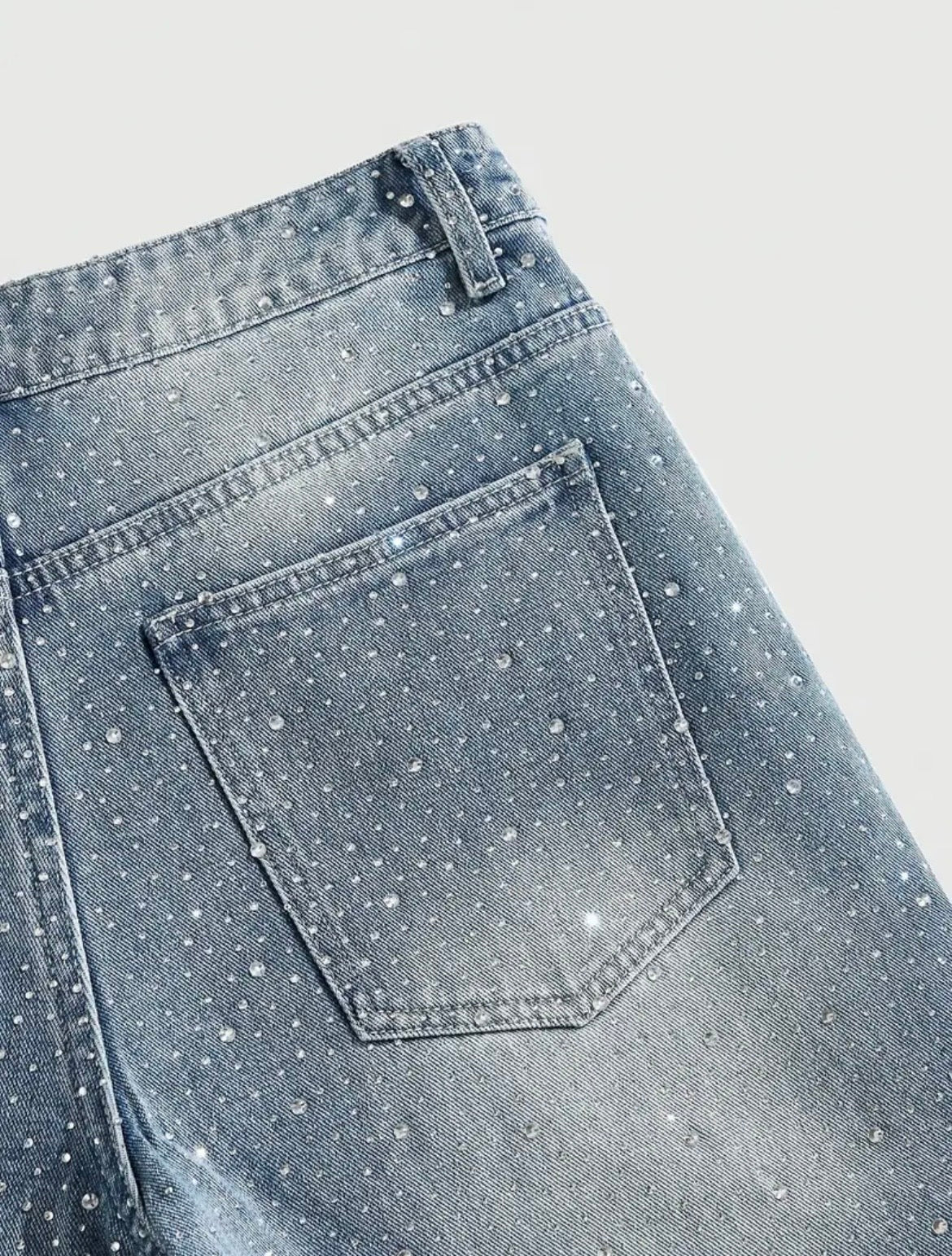 Ice Blue Rhinestone Shorts
