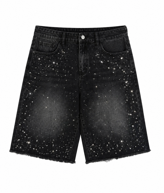 Dark Rhinestone Shorts