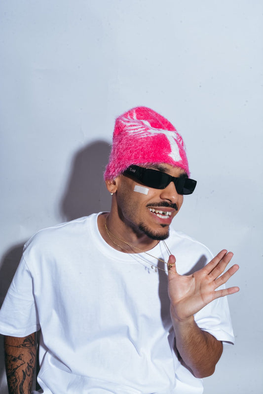 Pink Fuzzy Beanie
