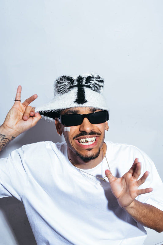 White Fuzzy Beanie